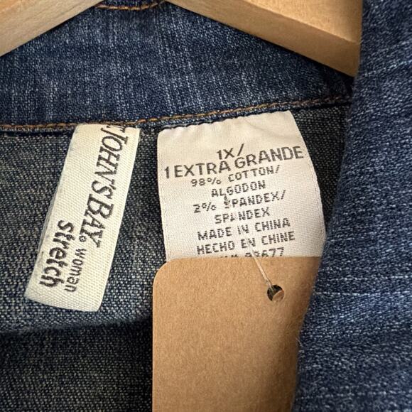 Vintage St. John's Bay Blue Pockets Button Up Denim Jacket #1253 Size 1X - Picture 5 of 5